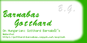 barnabas gotthard business card